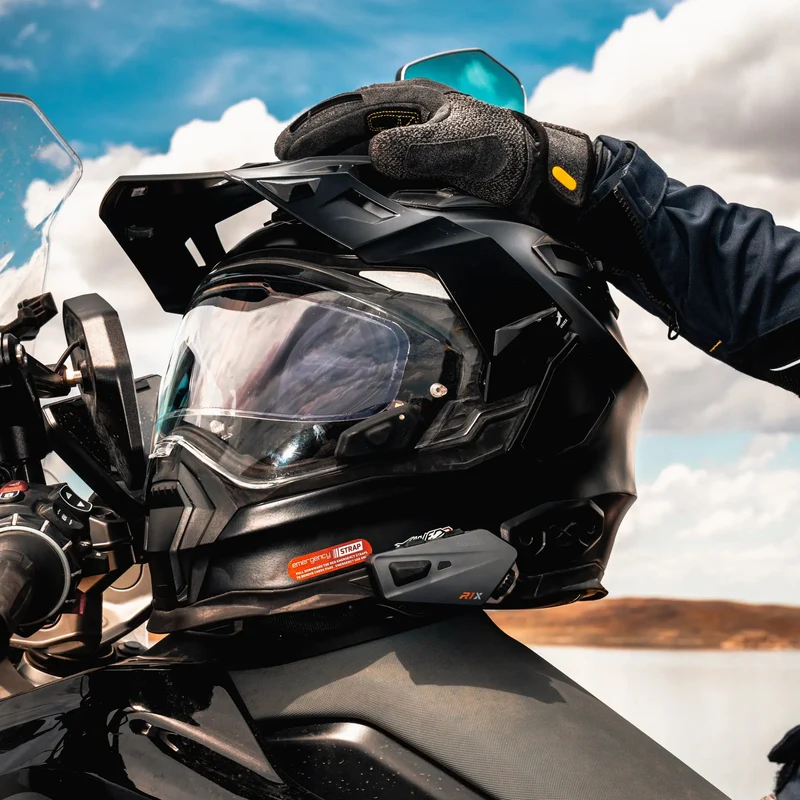 LOBOO R1X Motorcycle Helmet Headset - 45mm Speakers & CVC Noise Cancellation