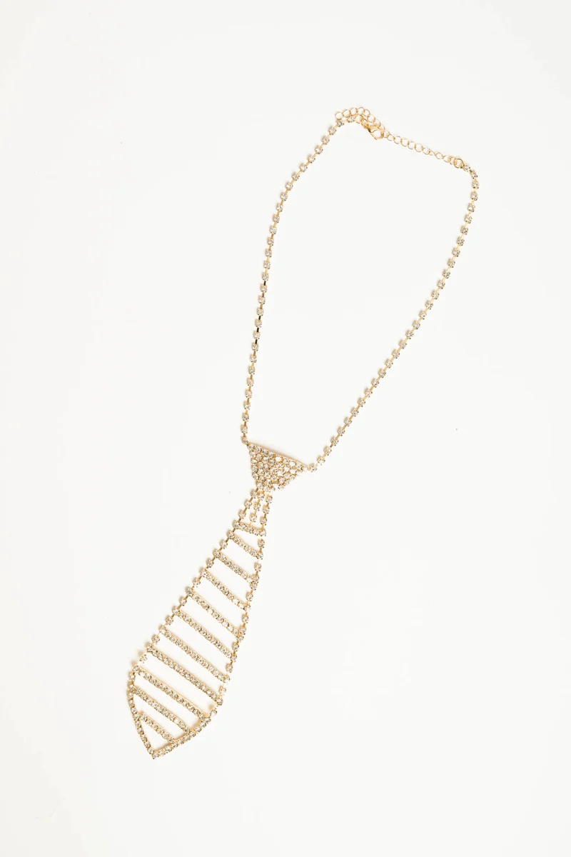Collana a cravattino strass