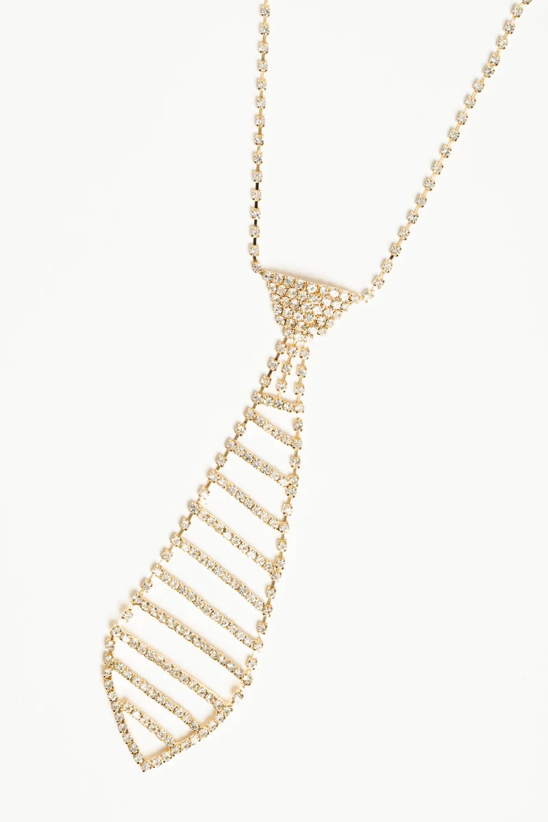Collana a cravattino strass