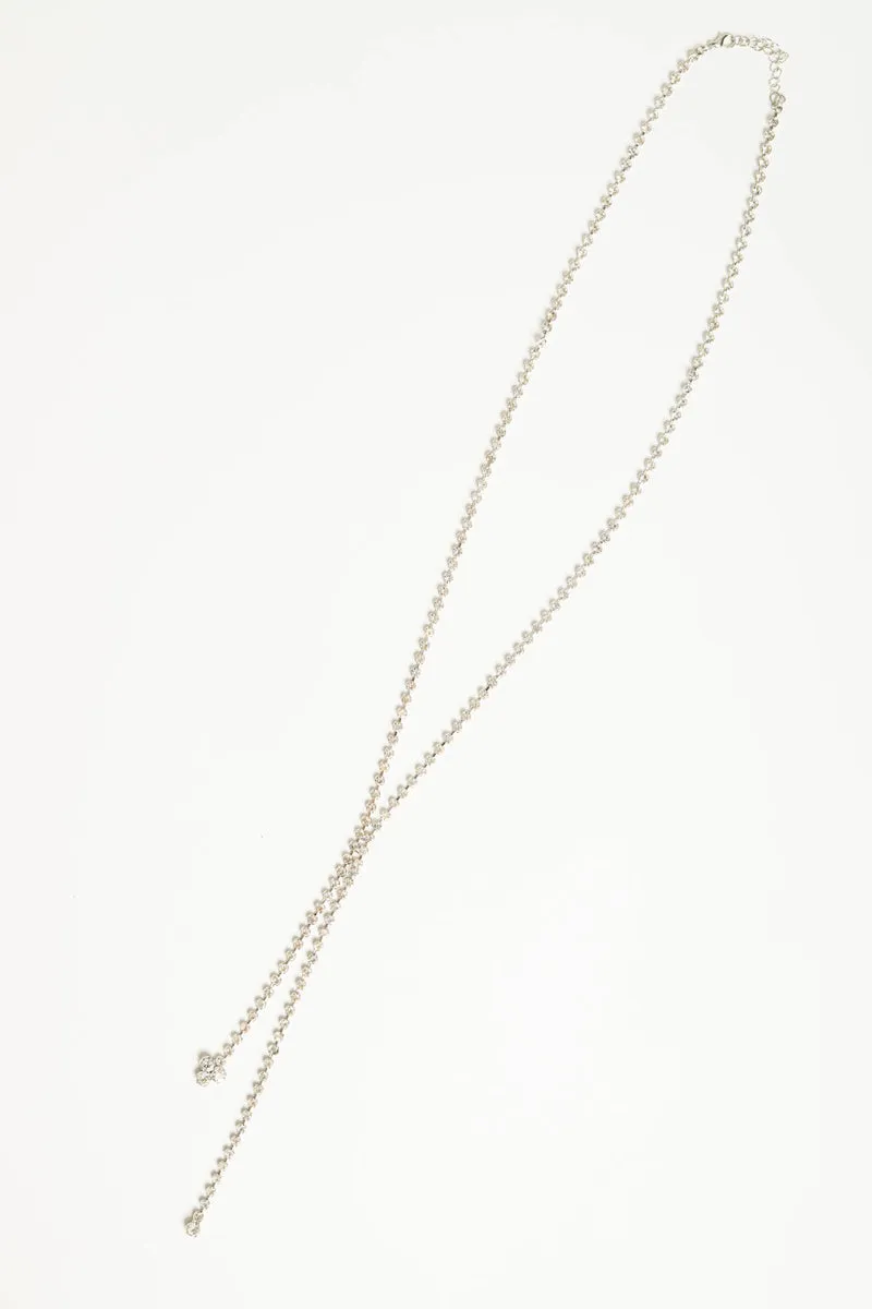 Collana lunga strass fiore