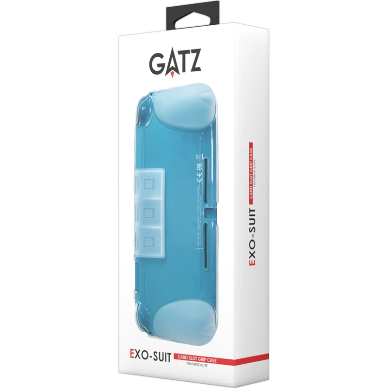 Gatz Exo-Suit Card Slot Grip Case for Nintendo Switch Lite (TPU Case + Tempered Glass Screen Protector + Analog Caps)