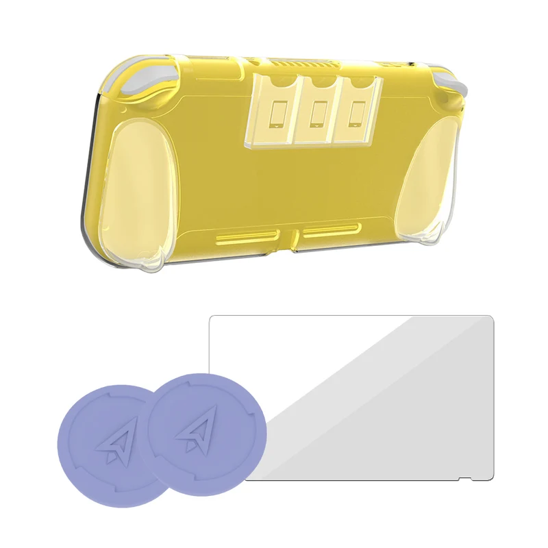 Gatz Exo-Suit Card Slot Grip Case for Nintendo Switch Lite (TPU Case + Tempered Glass Screen Protector + Analog Caps)