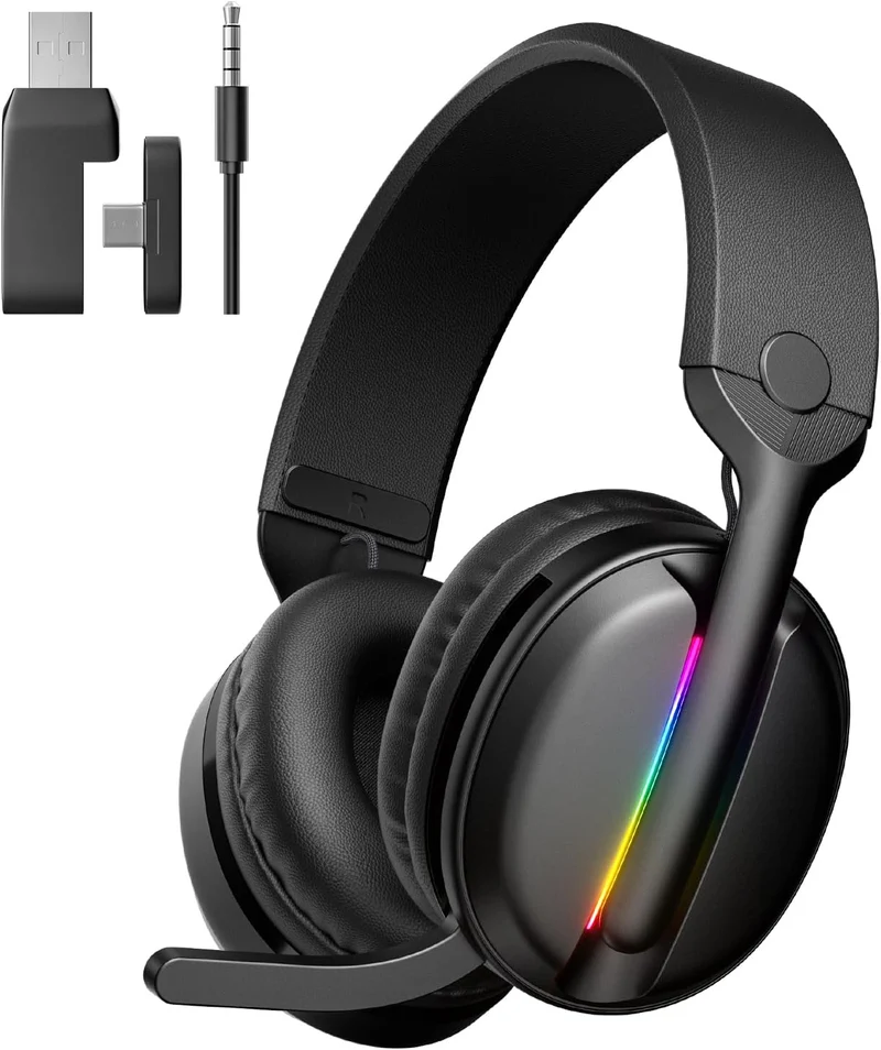 Cuffie Gaming Mankiw Wireless RGB PS5 PS4 PC Bluetooth 5.4