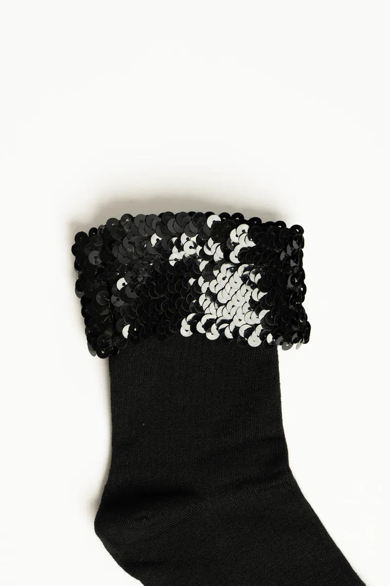 Calzini neri con paillettes