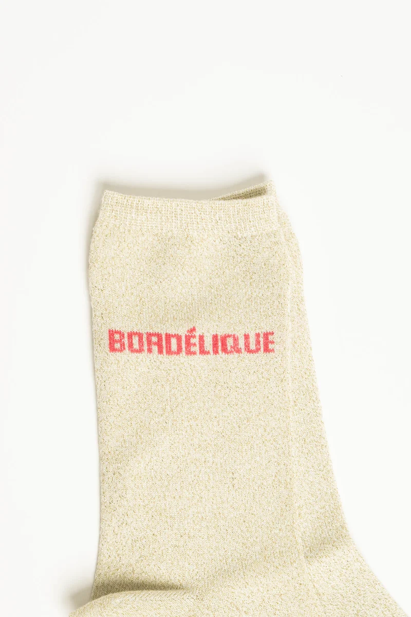 Calzini Bordélique in maglia lurex avorio