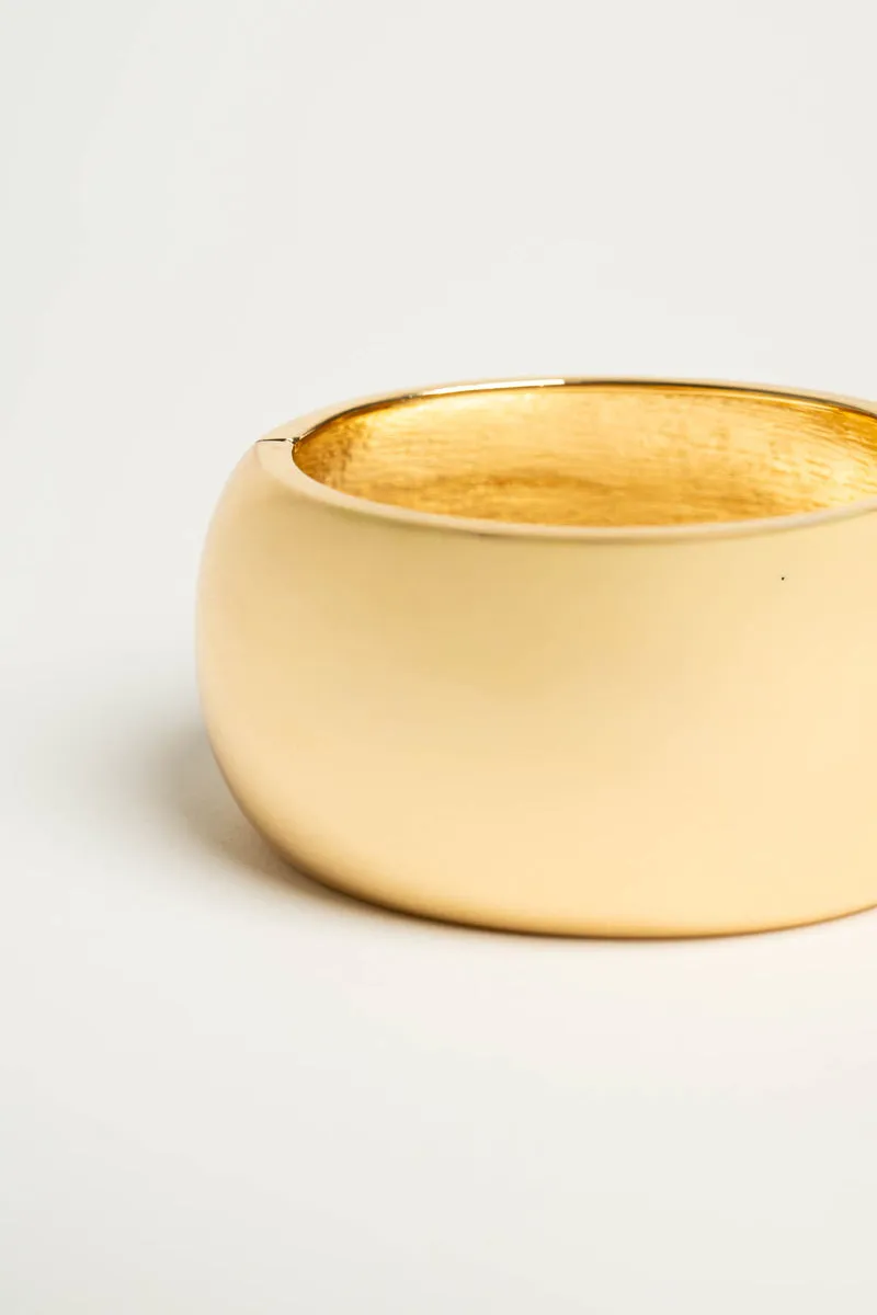 Bracciale alto rigido smaltato avorio