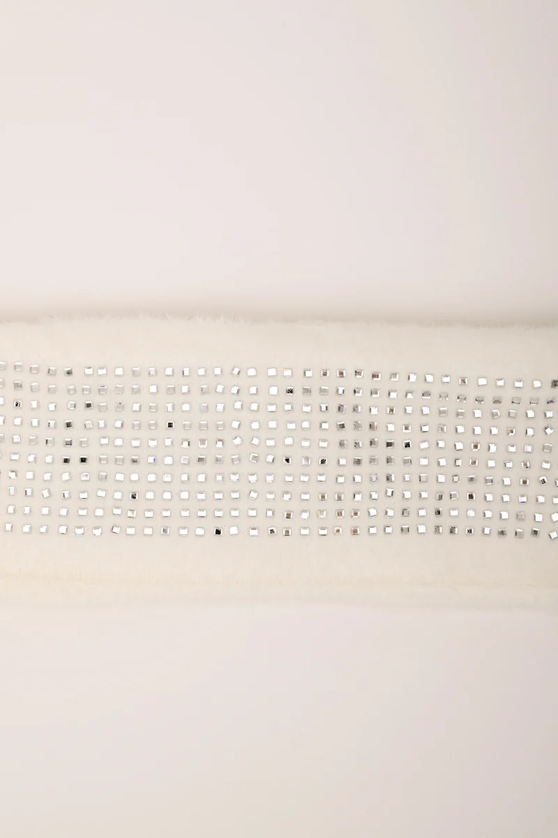 Fascia bianca con strass