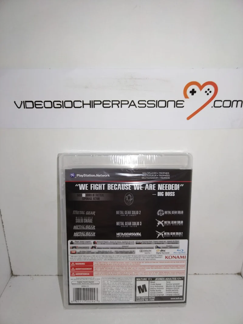 Metal Gear Solid The Legacy Collection Playstation 3 Edizione Americana( No ArtBook)