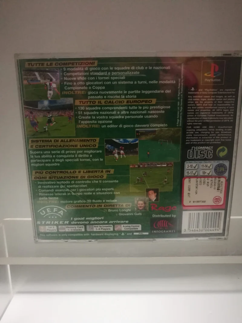 UEFA STRIKER PS1 (usato garantito)(manca la copertina davanti)