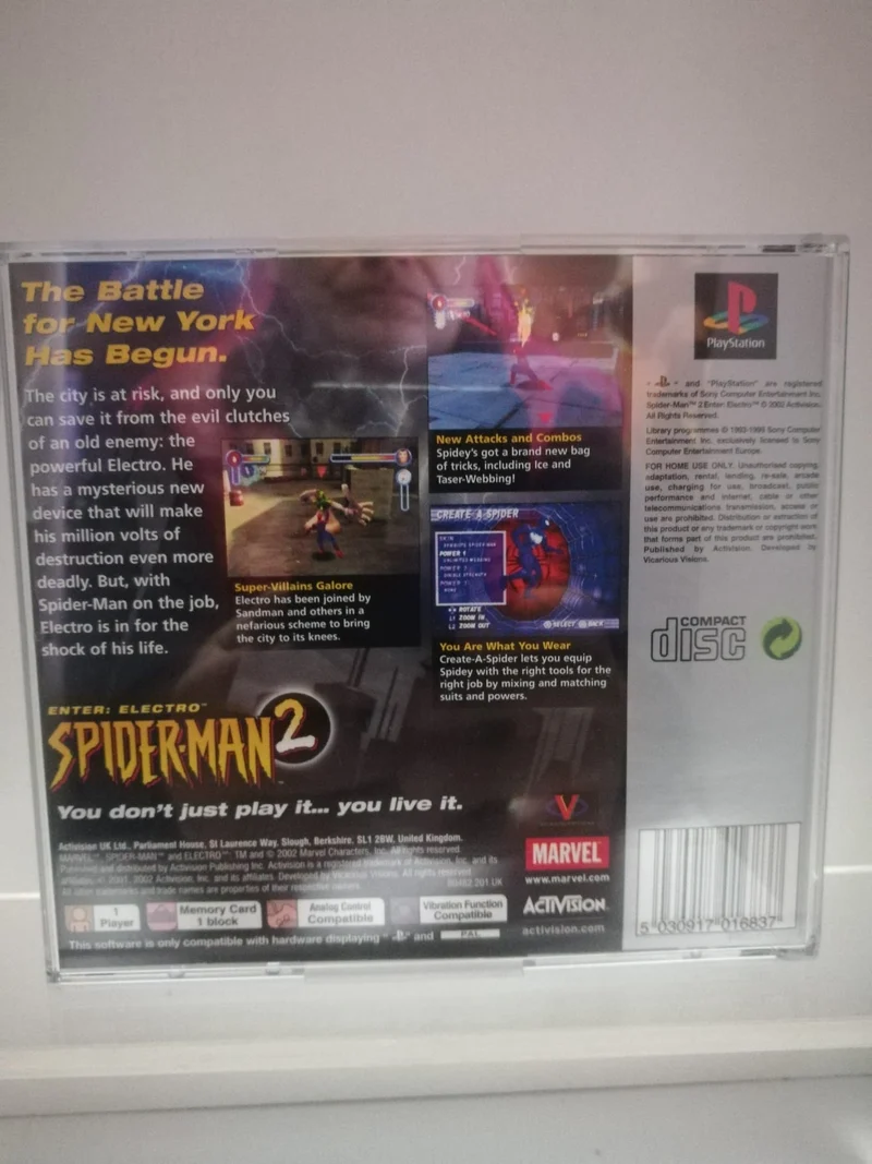 SPIDER-MAN 2 ENTER : ELECTRO PS1 (usato garantito)(come se fosse nuovo)