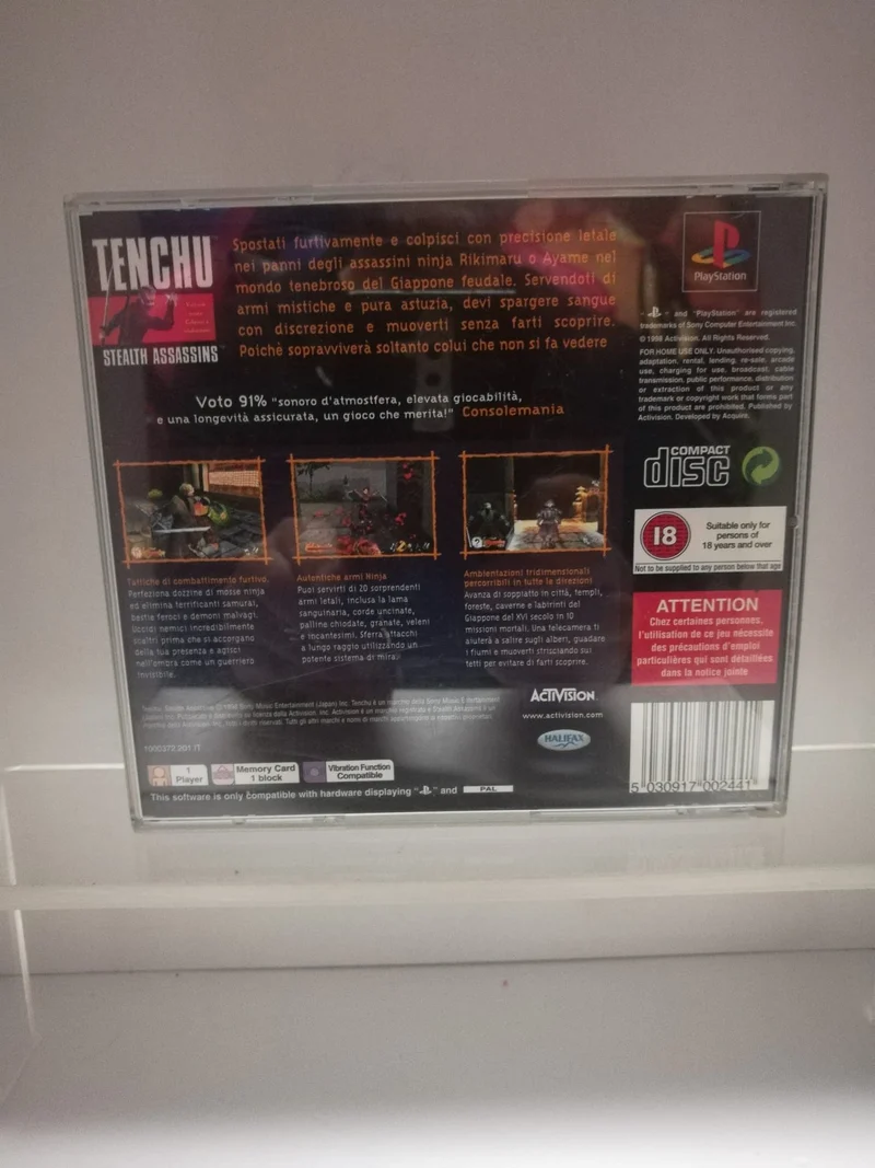 TENCHU :STEALTH ASSASSINS PS1(usato garantito)