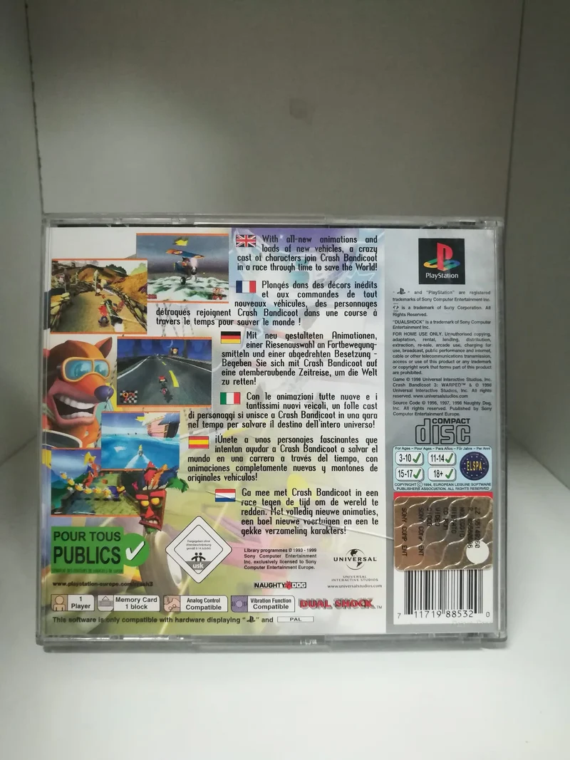 CRASH BANDICOOT 3 WARPED PS1 (usato garantito)