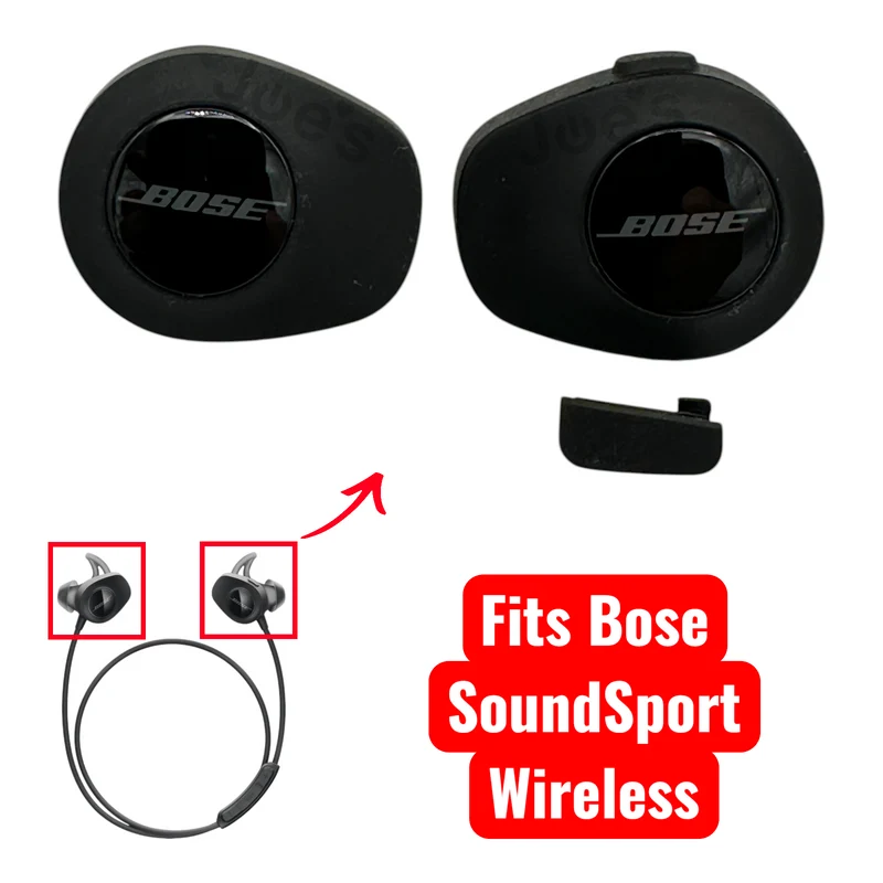 Bose SoundSport Wireless Outside Rubber Cover Replacement Left and Right Side Bundle Black