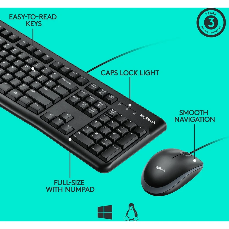 Logitech MK120 Desktop Keyboard + Mouse Combo
