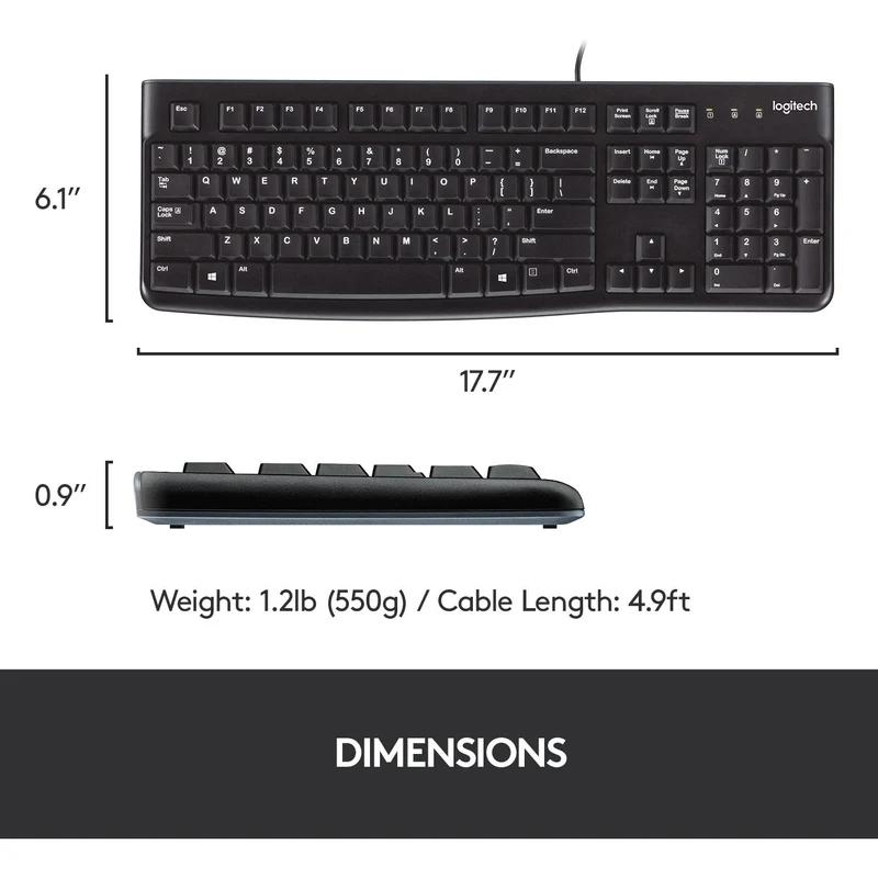 Logitech MK120 Desktop Keyboard + Mouse Combo