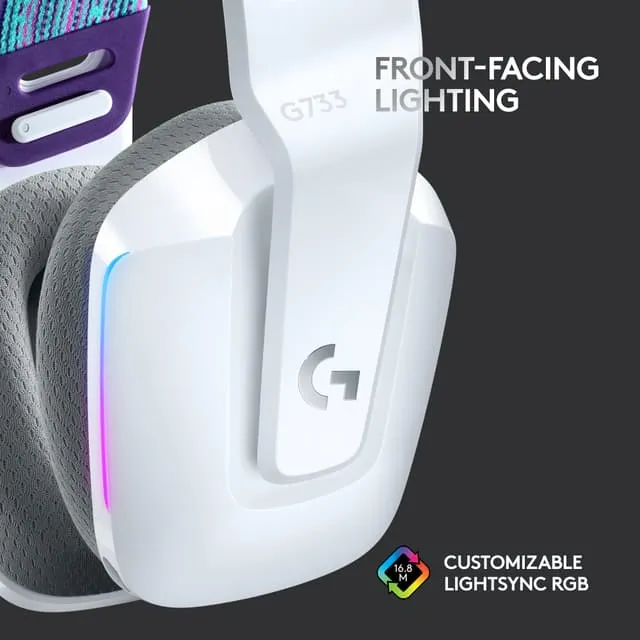 Logitech G733 Wireless Lightspeed RGB Headset, White