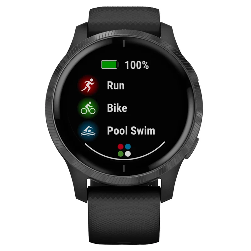 Garmin Venu HR Smartwatch 43mm Fiber-Reinforced Polymer (Black) - Refurbished