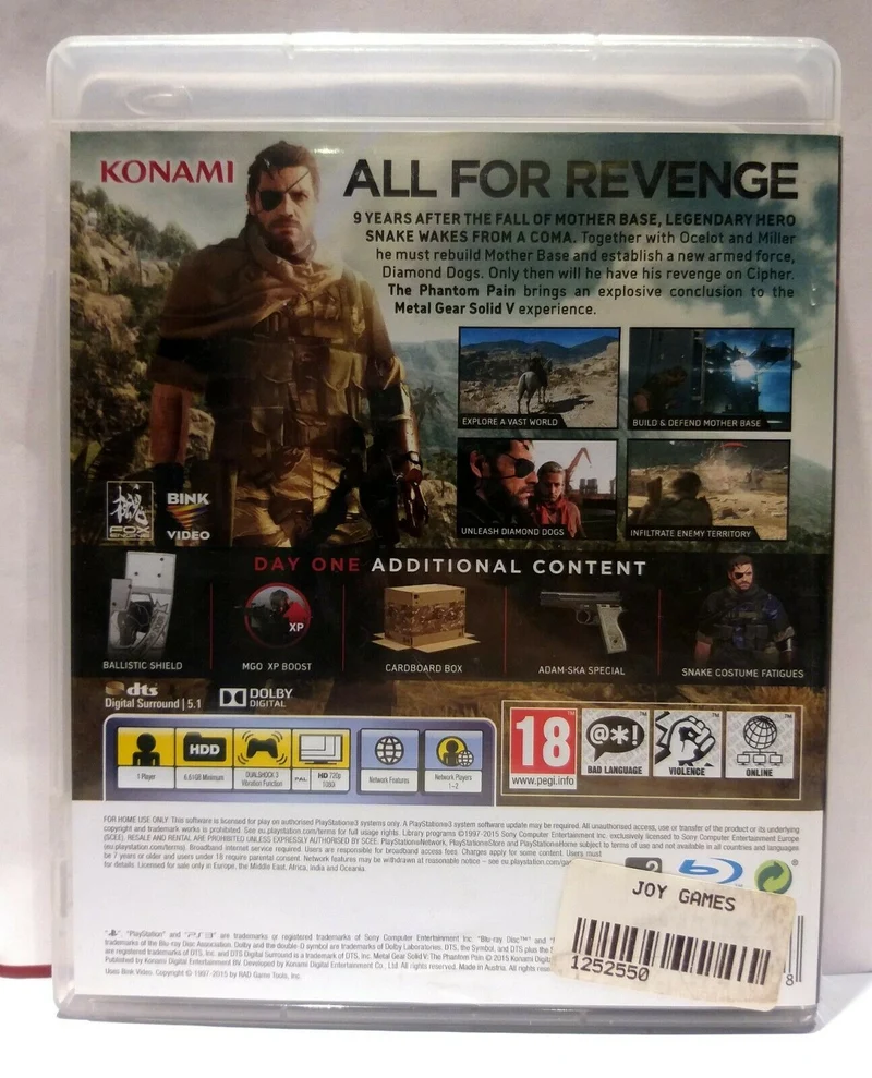 METAL GEAR SOLID 5 THE PHANTOM PAIN PS3(gioco in italiano)