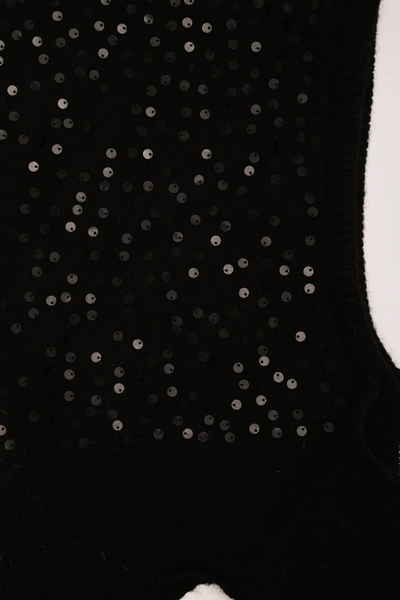 Balaclava nera con paillettes