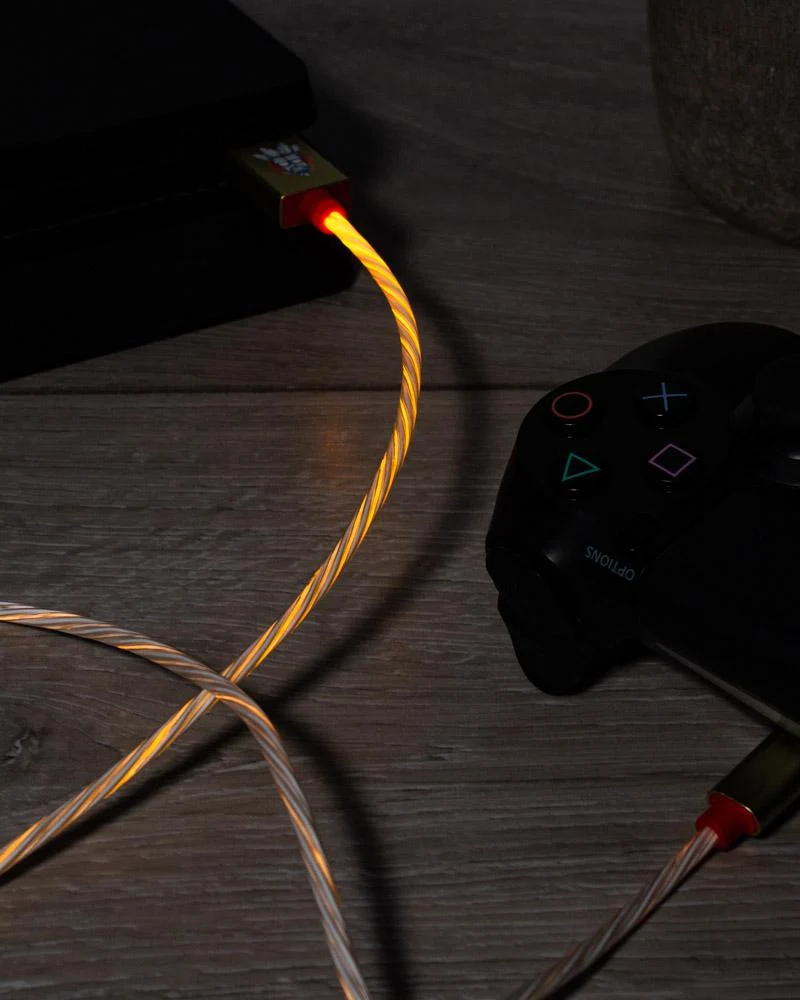 OFFICIAL CRASH BANDICOOT LED MICRO USB CABLE & THUMB GRIPS (PS4 & XBOX ONE)