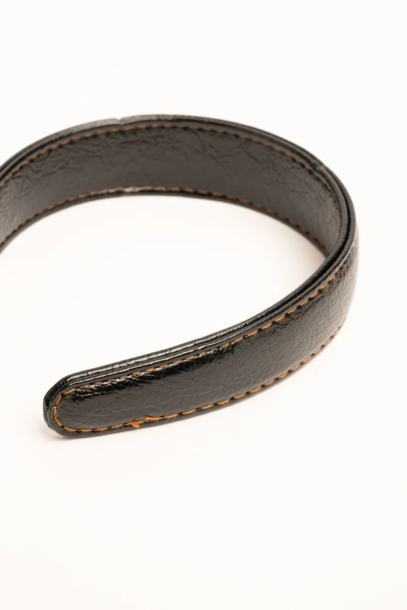 Cerchietto in similpelle nera