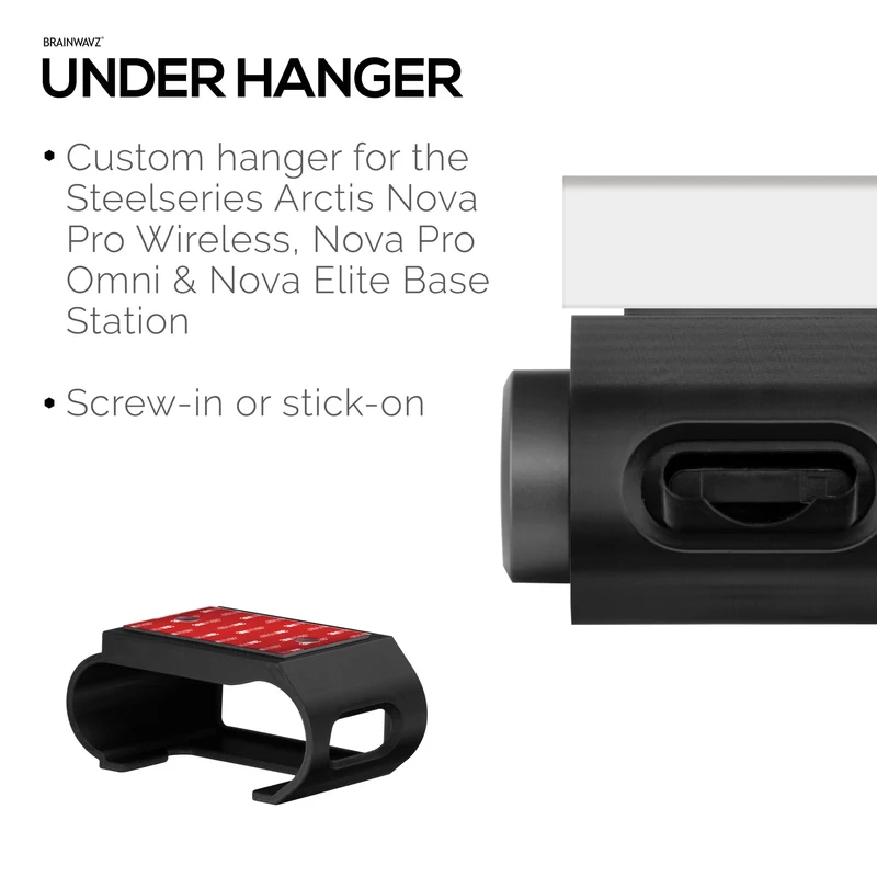 Supporto da tavolo per SteelSeries Arctis Nova Pro Wireless, Nova Pro Omni e stazione base Nova Elite: fissaggio sicuro, installazione semplice con viti o nastro VHB.