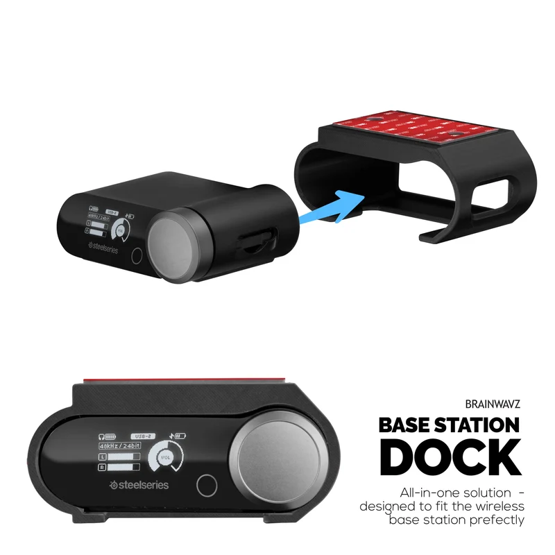 Supporto da tavolo per SteelSeries Arctis Nova Pro Wireless, Nova Pro Omni e stazione base Nova Elite: fissaggio sicuro, installazione semplice con viti o nastro VHB.