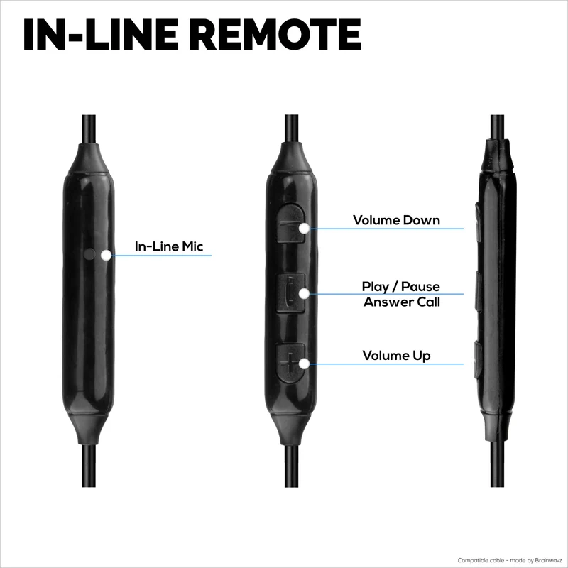 Cavo audio sostitutivo compatibile con AKG K430 K450 K451 K452 K480 e Q460 – Telecomando in linea con microfono, volume, riproduzione/pausa – 1.5 m/60"