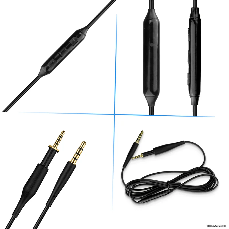 Cavo audio sostitutivo compatibile con AKG K430 K450 K451 K452 K480 e Q460 – Telecomando in linea con microfono, volume, riproduzione/pausa – 1.5 m/60"