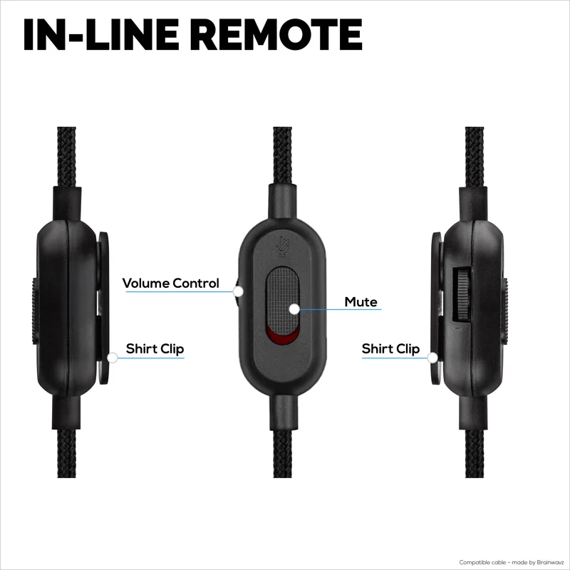 Cavo audio sostitutivo compatibile con Logitech G Pro, G Pro X, G433, G233 – Telecomando in linea con controllo del volume e disattivazione dell'audio