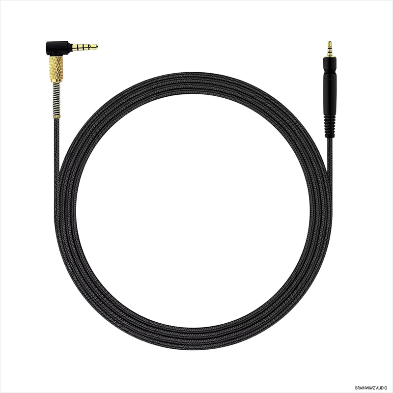 Cavo audio sostitutivo compatibile con Sennheiser GSP300, GSP350, GSP600 – Cavo in nylon intrecciato, jack ad angolo retto da 3.5 mm e jack placcati in oro da 2.5 mm