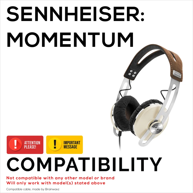 Cavo audio bilanciato compatibile con le cuffie Sennheiser Momentum – Jack placcati in oro bilanciati TRRRS da 2.5 mm a 4.4 mm
