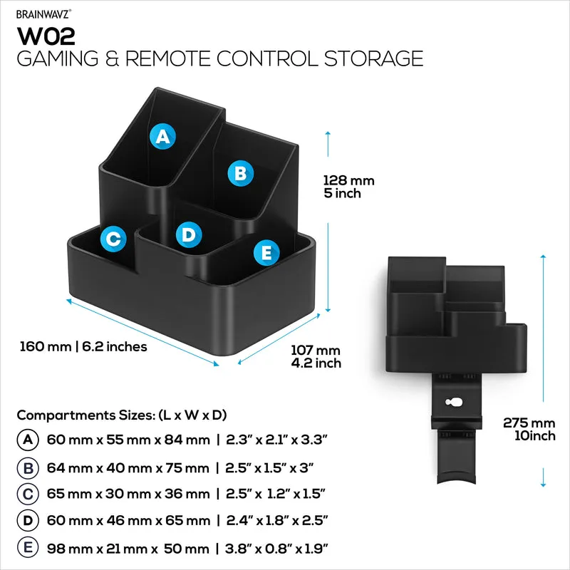 Organizer da parete per telecomando e giochi – Supporto per telecomando/cellulare con ganci rimovibili per cuffie e controller
