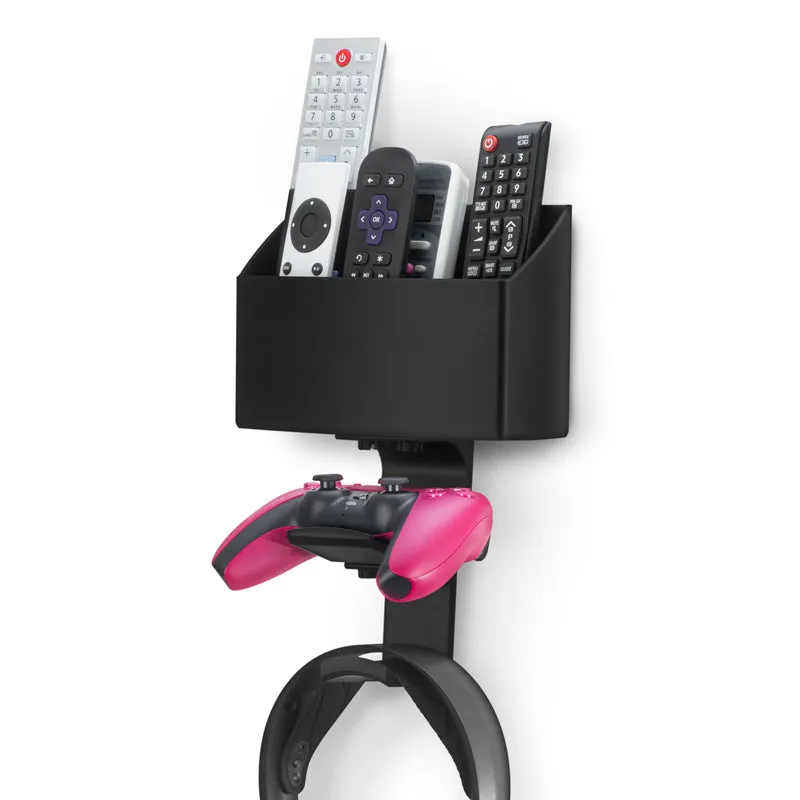 Supporto per telecomando TV e organizer per giochi a parete – Supporto per telecomando con ganci per cuffie e controller rimovibili