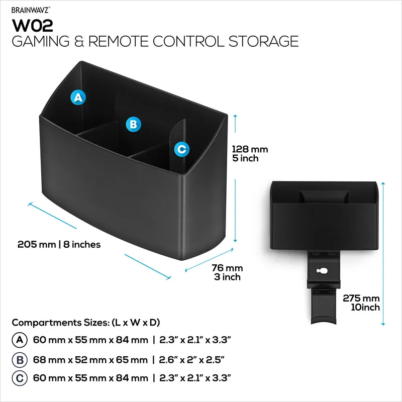 Supporto per telecomando TV e organizer per giochi a parete – Supporto per telecomando con ganci per cuffie e controller rimovibili