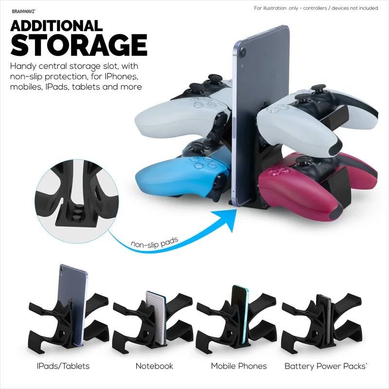 Supporto per controller di gioco da tavolo - Contiene 4 controller, supporto per gamepad per PS5, Xbox, PlayStation, Nintendo, Legacy, Retro e altro