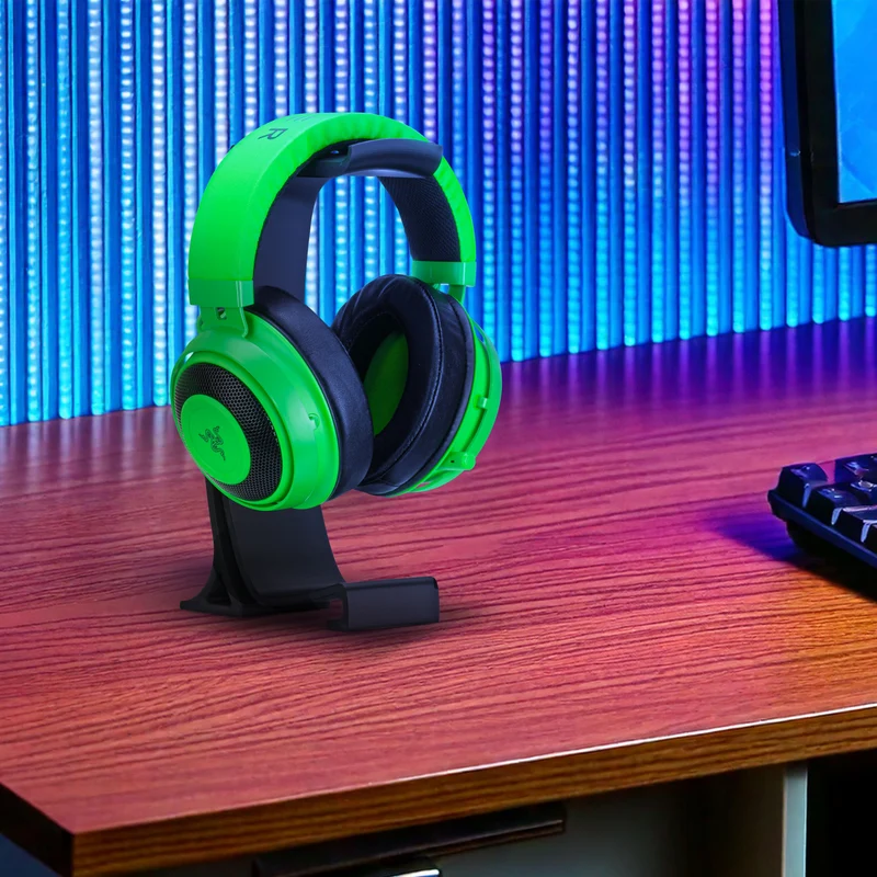 Supporto per cuffie da tavolo - Supporto curvo con base antiscivolo e gestione dei cavi - Compatibile con SteelSeries, Sennheiser, Razer, Bose, Sony e altri
