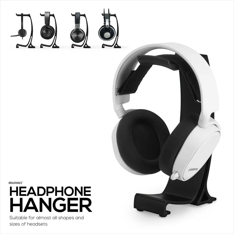Supporto per cuffie da tavolo - Supporto curvo con base antiscivolo e gestione dei cavi - Compatibile con SteelSeries, Sennheiser, Razer, Bose, Sony e altri