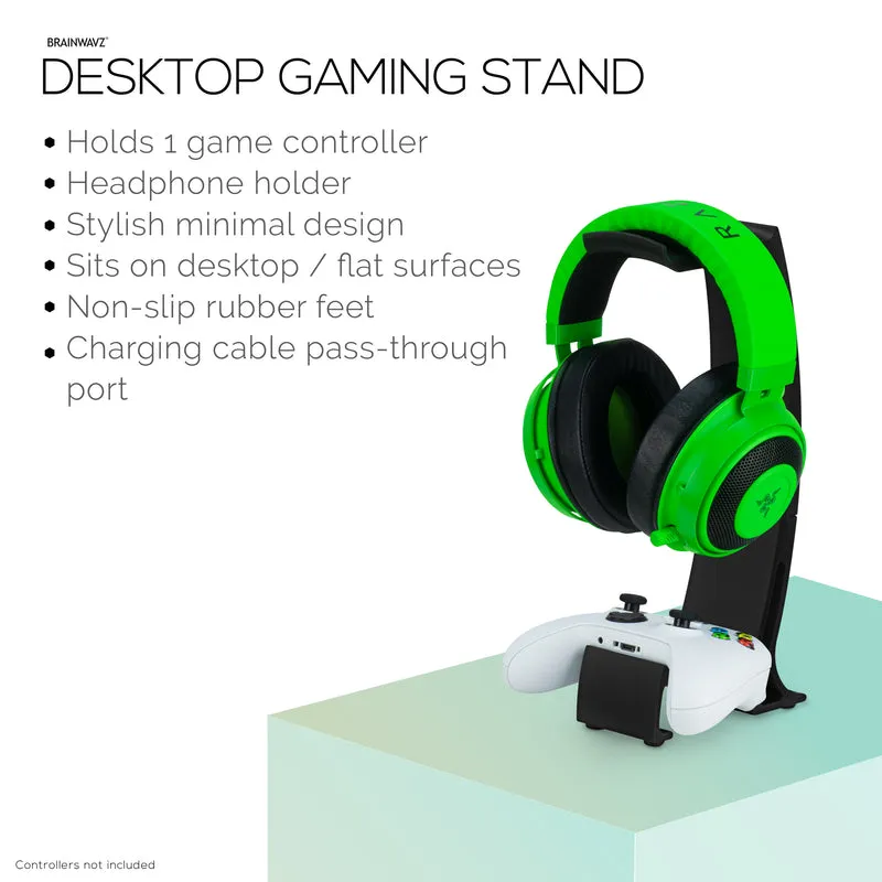 Supporto per cuffie e supporto per controller di gioco: elegante supporto per cuffie e supporto per gamepad per Xbox, PlayStation, Nintendo, Legacy, Retro e altro