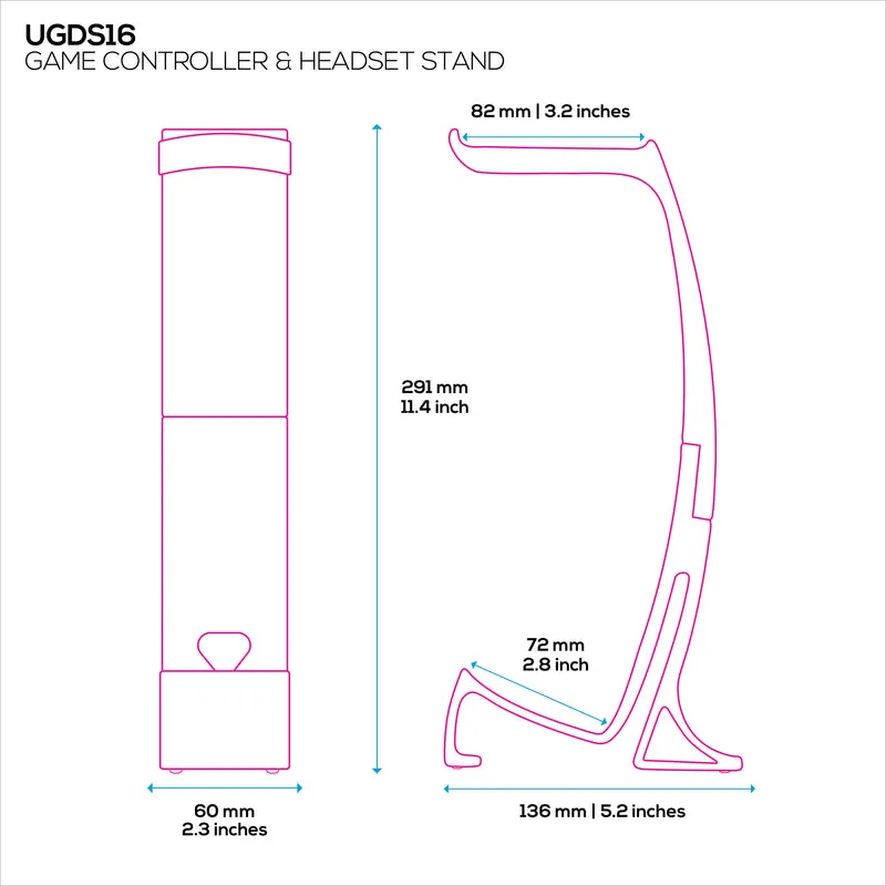 Supporto per cuffie e supporto per controller di gioco: elegante supporto per cuffie e supporto per gamepad per Xbox, PlayStation, Nintendo, Legacy, Retro e altro