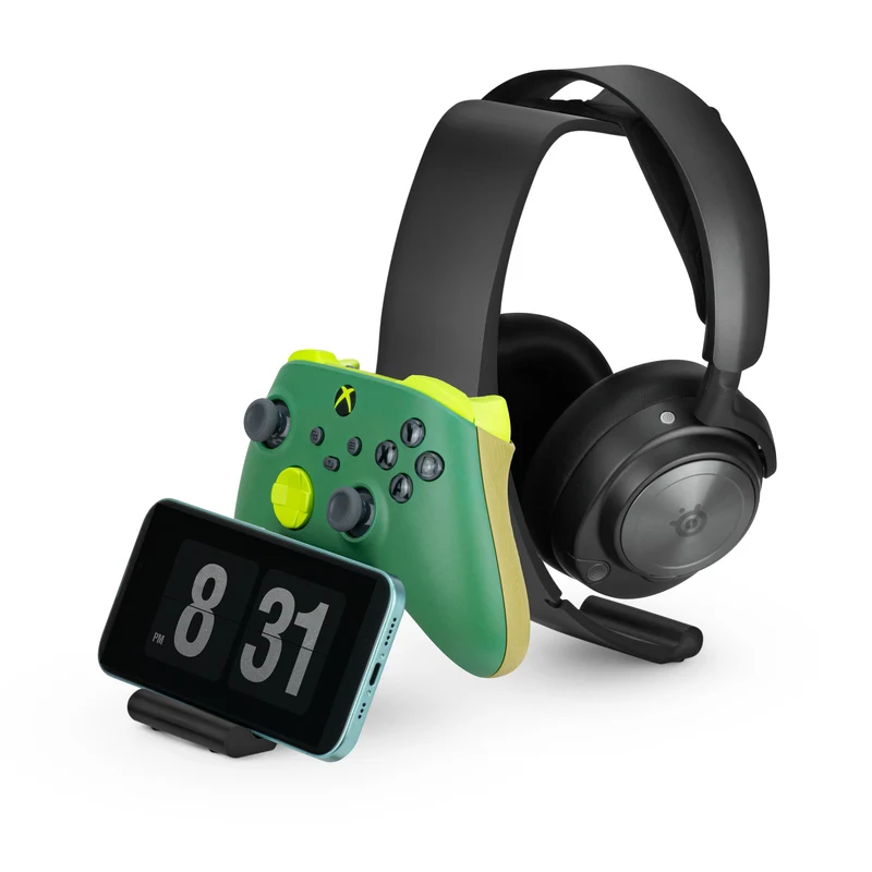 Supporto per controller da tavolo e cuffie - Design elegante e minimalista a onda per PS5, Xbox, Switch, PC e gamepad retrò