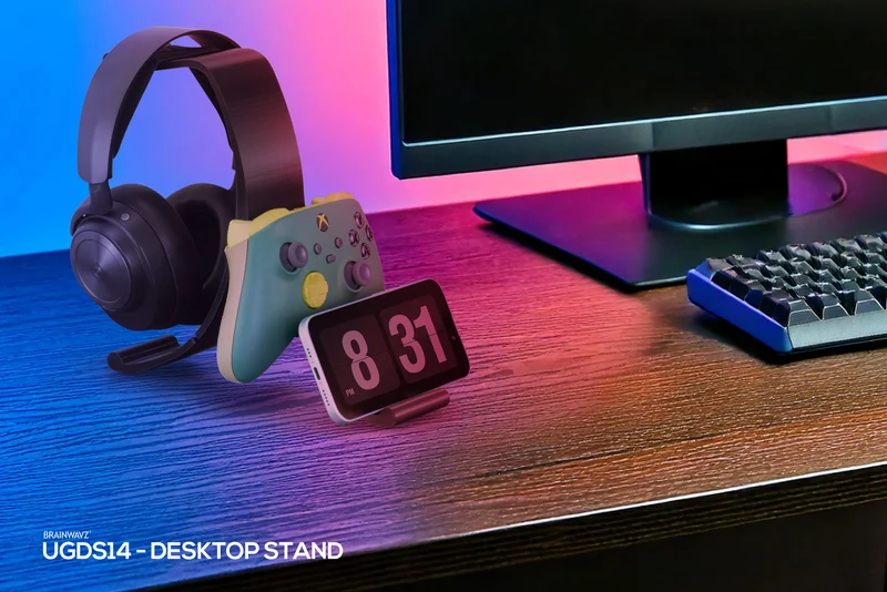Supporto per controller da tavolo e cuffie - Design elegante e minimalista a onda per PS5, Xbox, Switch, PC e gamepad retrò