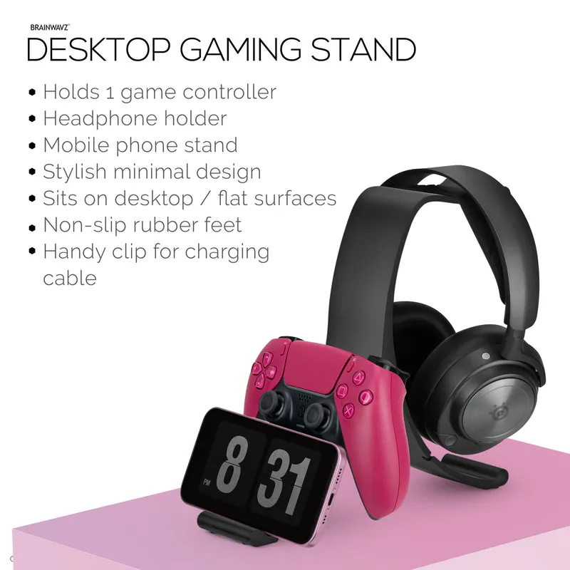 Supporto per controller da tavolo e cuffie - Design elegante e minimalista a onda per PS5, Xbox, Switch, PC e gamepad retrò