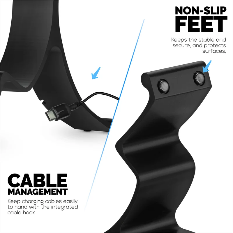 Supporto per controller da tavolo e cuffie - Design elegante e minimalista a onda per PS5, Xbox, Switch, PC e gamepad retrò