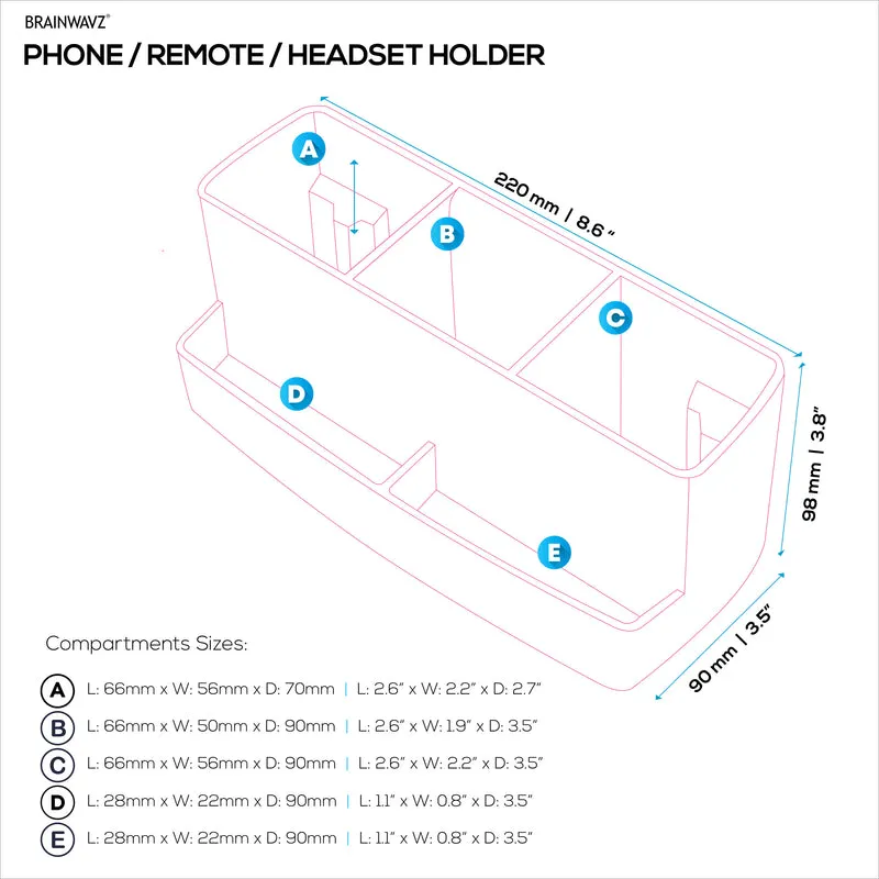 Supporto per telecomando, cancelleria, cuffie e telefono, supporto per tavoli e scrivanie, facile da installare, morsetto regolabile, adatto per telecomandi di diverse dimensioni, penne, matite, cuffie, telefoni e altro ancora