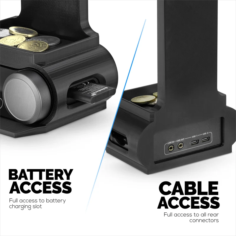 Supporto per cuffie progettato per le cuffie Steelseries Arctis Nova Pro Wireless, Nova Pro Omni e Nova Elite con dock per la stazione base wireless.