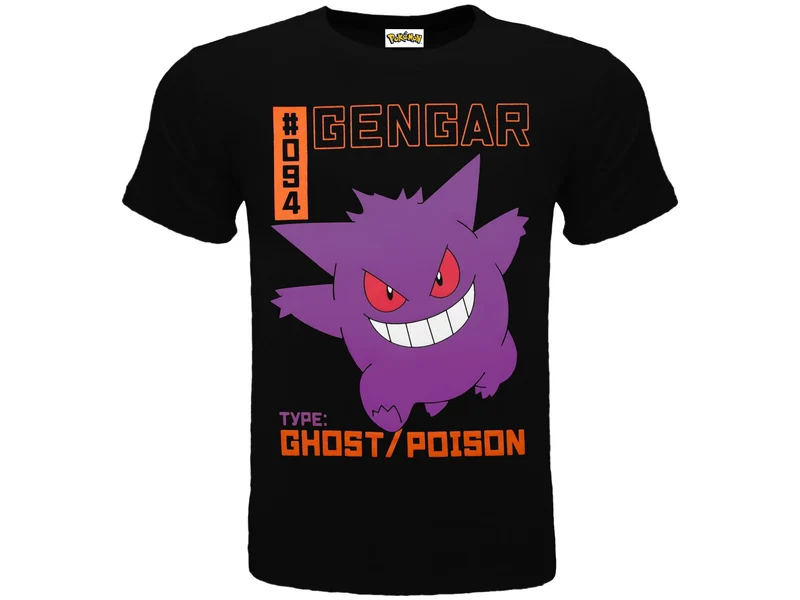 T-Shirt Pokemon - Gengar (ORIGINALE)(100% COTONE)Bimbo e Bimba