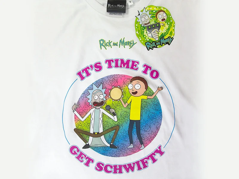 T-Shirt Rick And Morty - It's time to get schwifty (Cotone 100%)E(100% Originale)