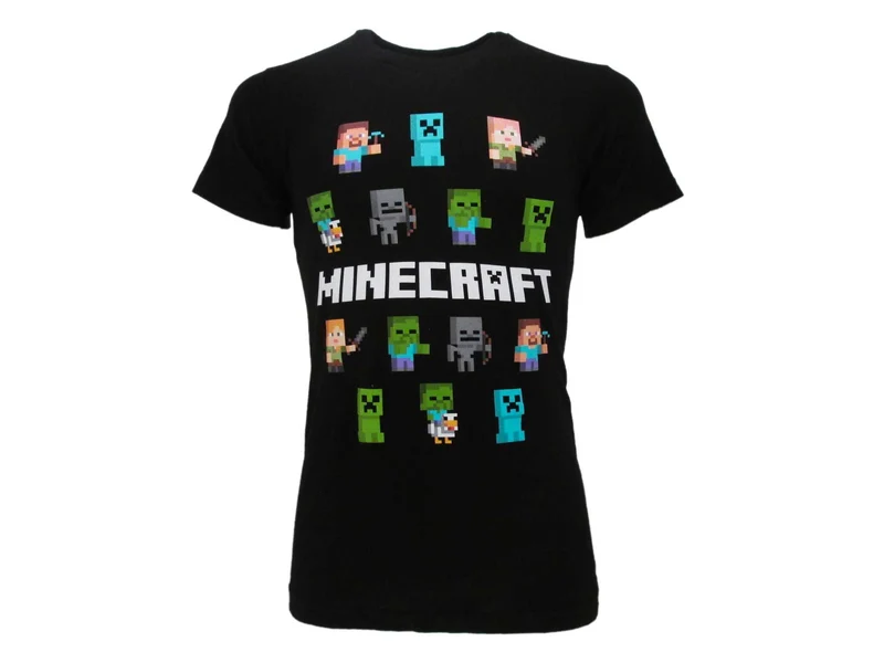 T-Shirt Minecraft - Tutti i Personaggi 100% Cotone
