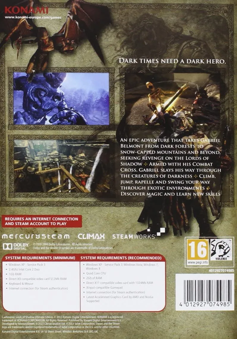 CASTLEVANIA LORDS OF SHADOW ULTIMATE EDITION PC EDIZIONE EUROPEA MULTILINUGA ITALIANO